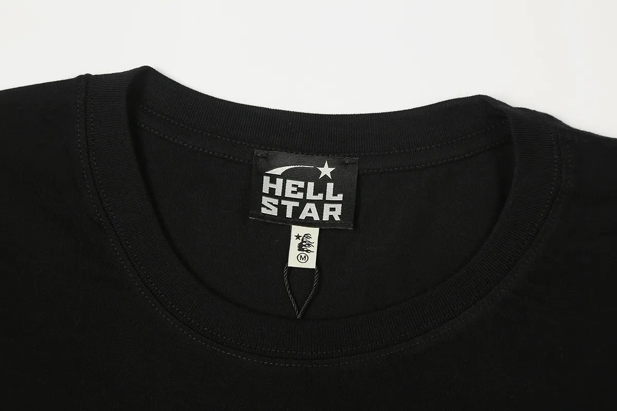 6840# P116 Hellstar American fashion high street pure cotton loose short-sleeved T-shirt Color: Black White Apricot Code Number: S M L XL