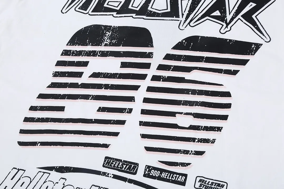 5515# P136 Hellstar Hellstar letter print lightning high street men and women hip-hop loose long-sleeved T-shirt Color: White Size: S M L XL