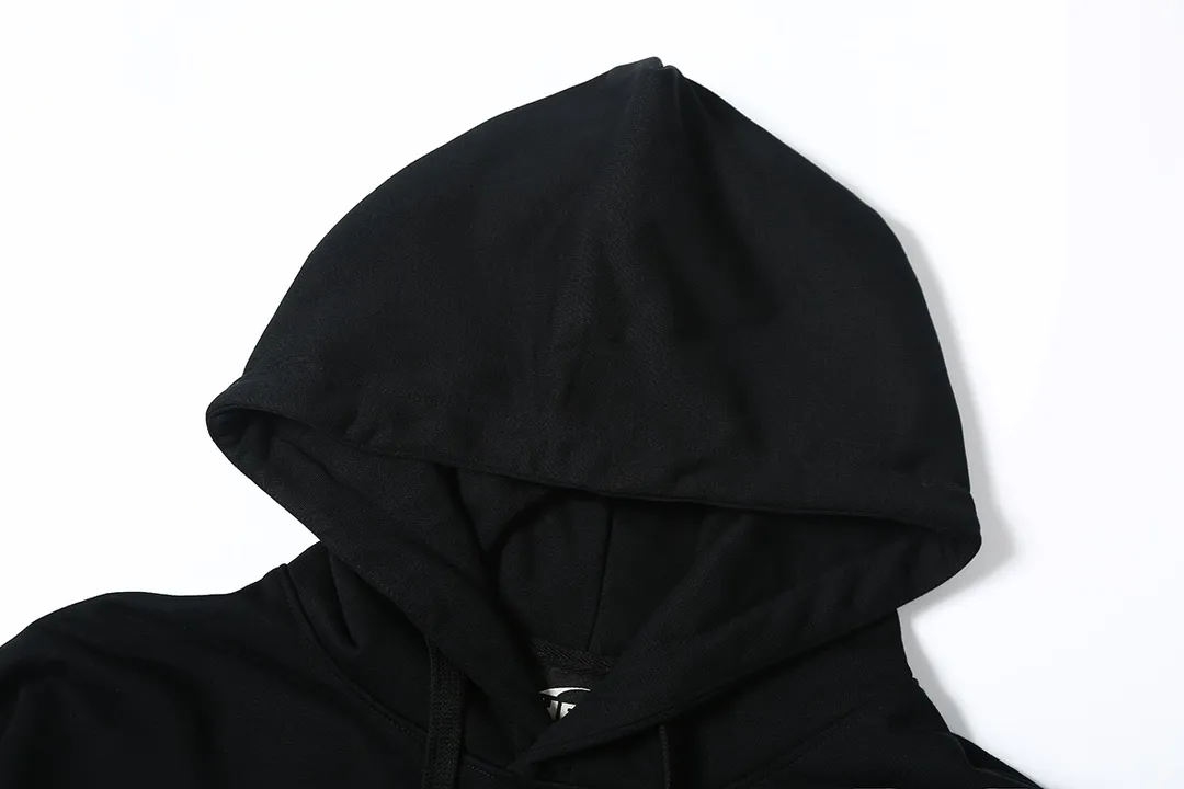 9907# P196 Ins American hip-hop trendy brand hellstar letter printed high street loose hooded pullover sweatshirt for men and women Color: Black Size: S M L XL