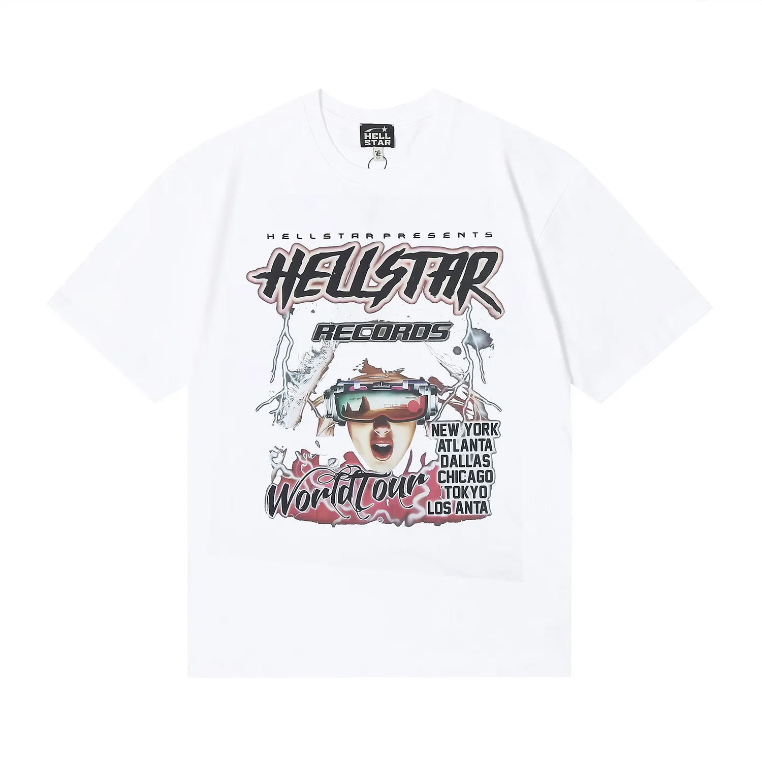 6665# P116 Hellstar American fashion high street pure cotton loose short-sleeved T-shirt Color: White Black Size: S M L XL