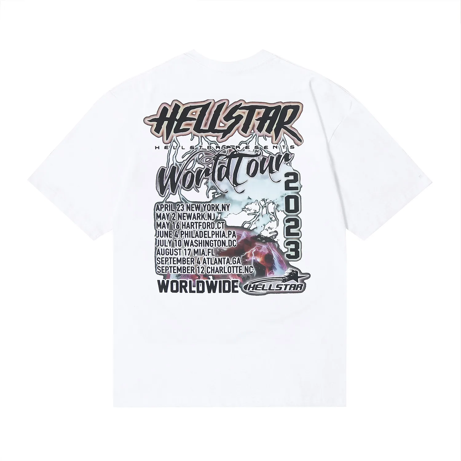 6665# P116 Hellstar American fashion high street pure cotton loose short-sleeved T-shirt Color: White Black Size: S M L XL