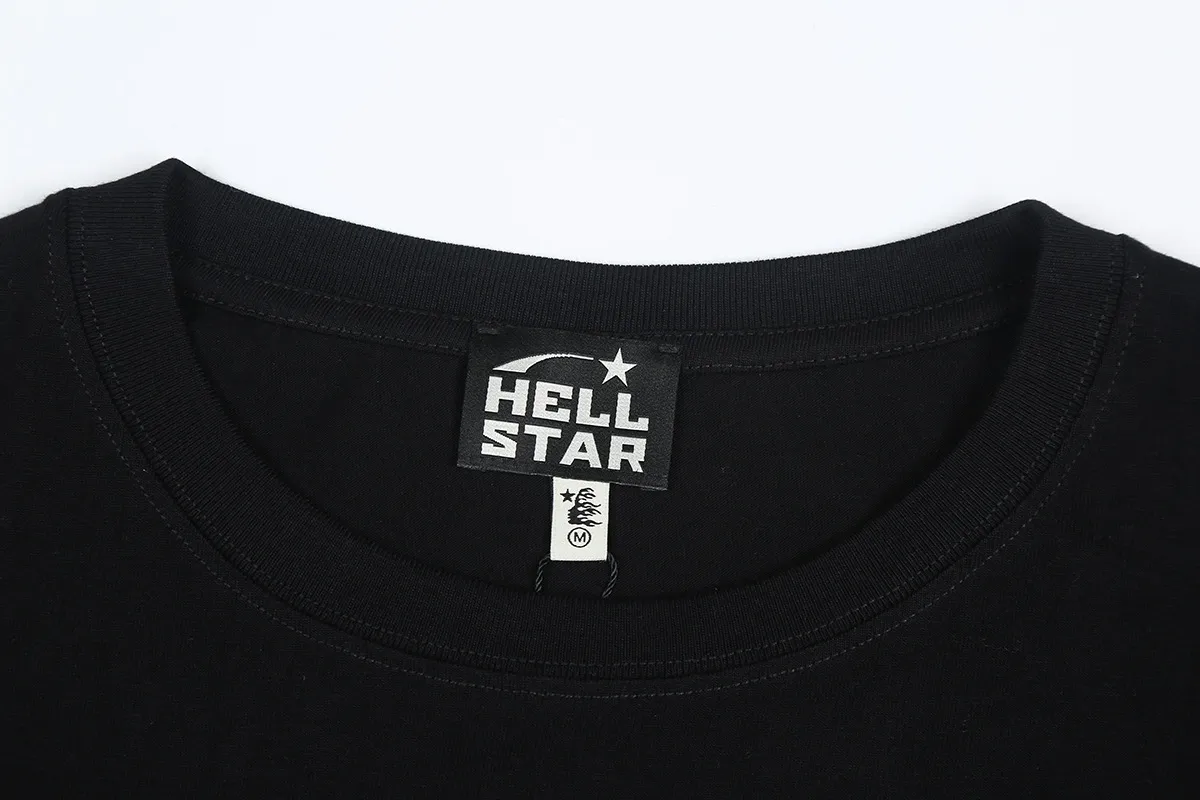 6665# P116 Hellstar American fashion high street pure cotton loose short-sleeved T-shirt Color: White Black Size: S M L XL