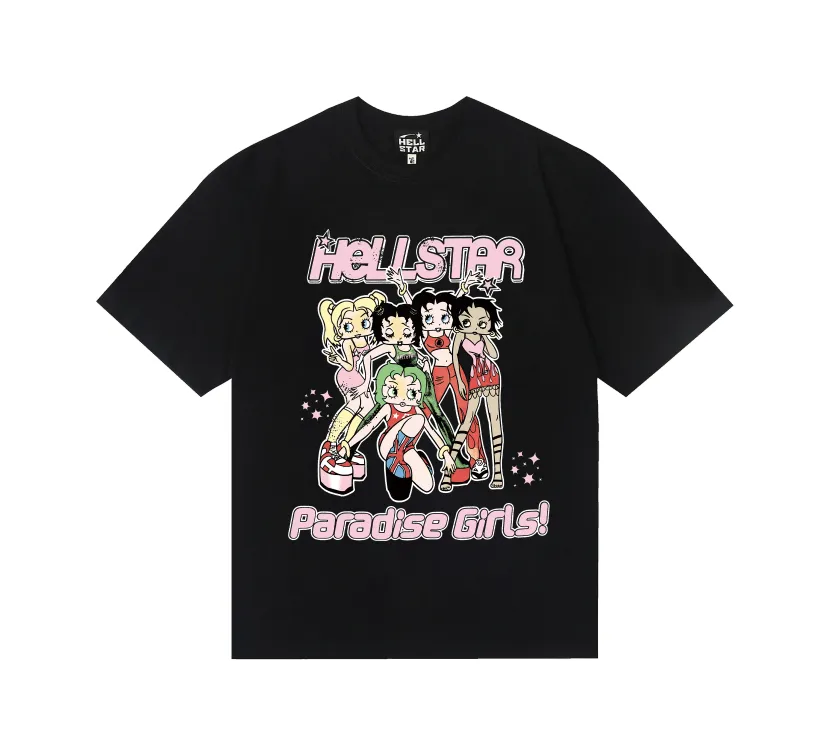 6773# P116 Hellstar American fashion high street pure cotton loose short-sleeved T-shirt Color: White Black Size: S M L XL