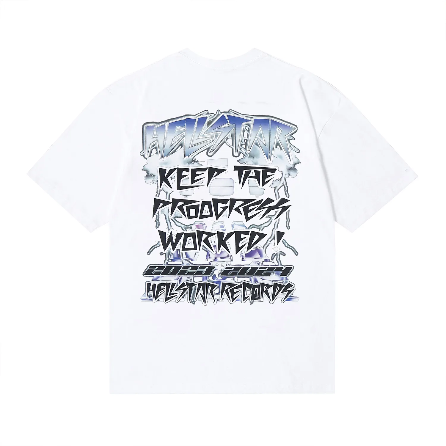 6667# P116 Hellstar American fashion high street pure cotton loose short-sleeved T-shirt Color: White Black Size: S M L XL