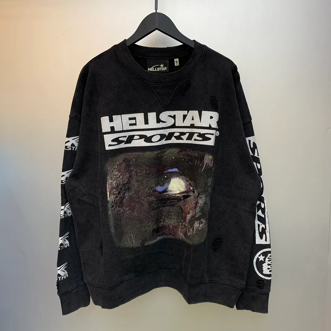 P210 Hellstar Sports 96' Crewneck Sweatshirt Black washed distressed vintage terry crew neck sweatshirt color (color): Vintage Black (washed black) Size (size): S, M, L, XL