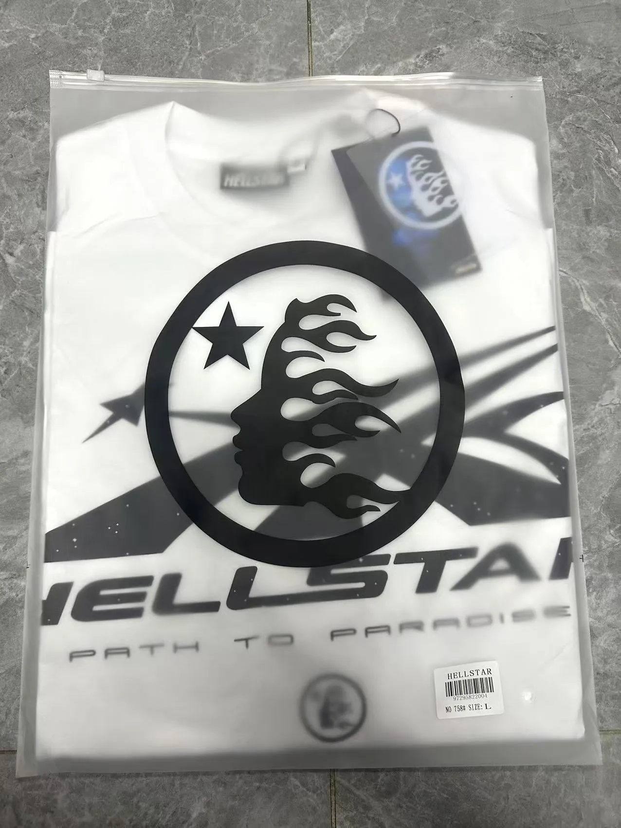 P108 Real-stock Hellstar Cross-border European and American style, street fashion brand pure cotton T-shirt Fabric (fabric): 32 pieces of 240g heavy combed double yarn pure cotton Size (size): S-M- L- X L Color (colour): white 👉