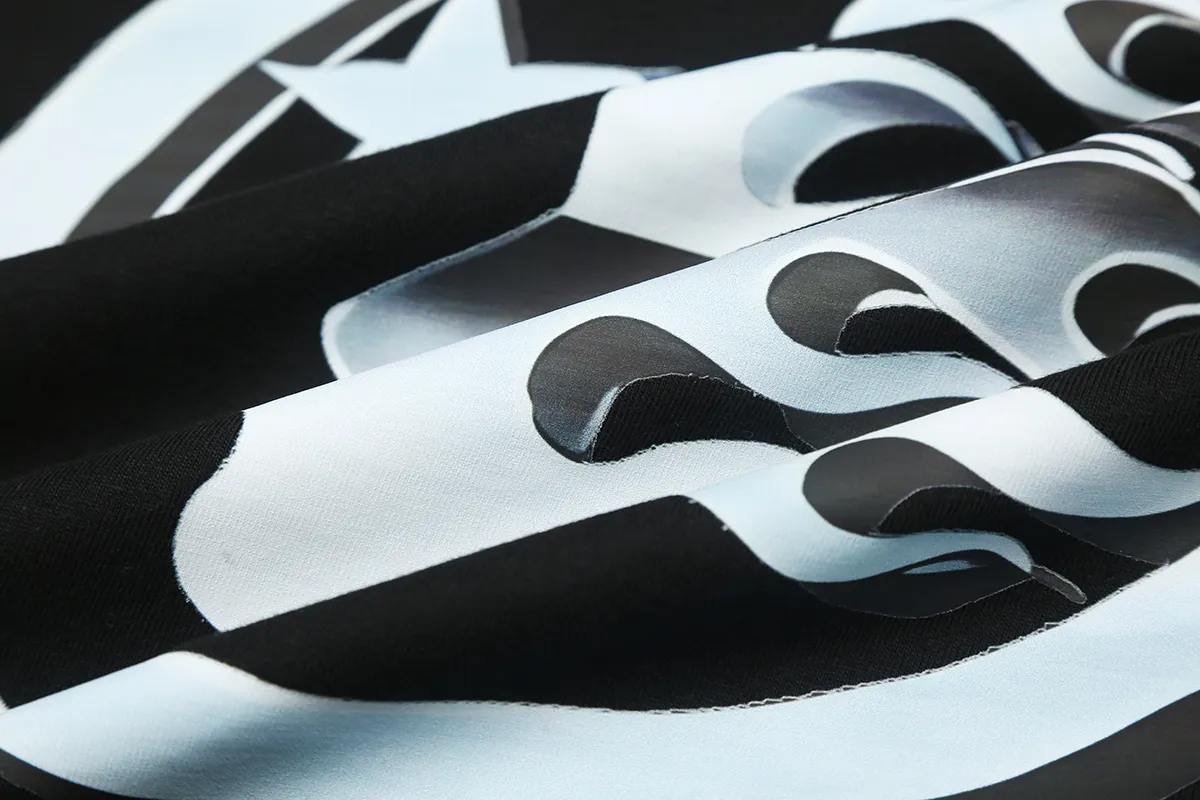 6691# P112 Hellstar American fashion high street pure cotton loose short-sleeved T-shirt Color: White Black Size: S M L XL