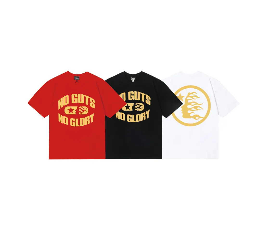 6708# P116 Hellstar American fashion high street pure cotton loose short-sleeved T-shirt Color: Black White Red Size: S M L XL
