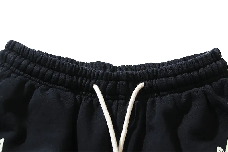 P160 792# washed black Real shot Hellstar Hellstar washed and splashed ink distressed casual shorts Fabric 380g pure cotton terry cloth Color: washed black Size: S M L XL