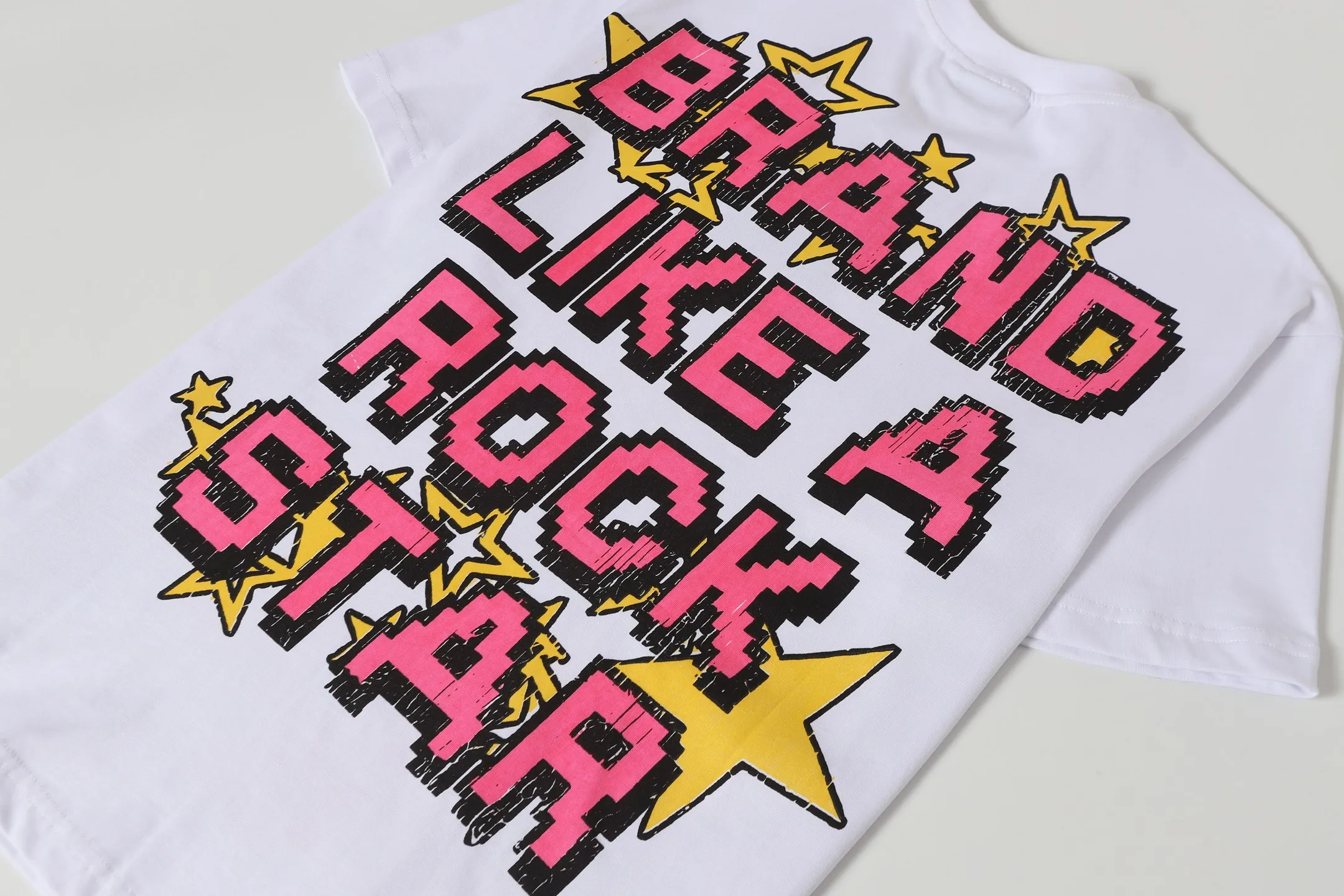P108 Real-stock Hellstar Cross-border European and American style, street fashion brand pure cotton T-shirt Fabric (fabric): 32 counts of 240g heavy combed double yarn pure cotton Size (size): S-M- L- X L Color (colour): white, apricot