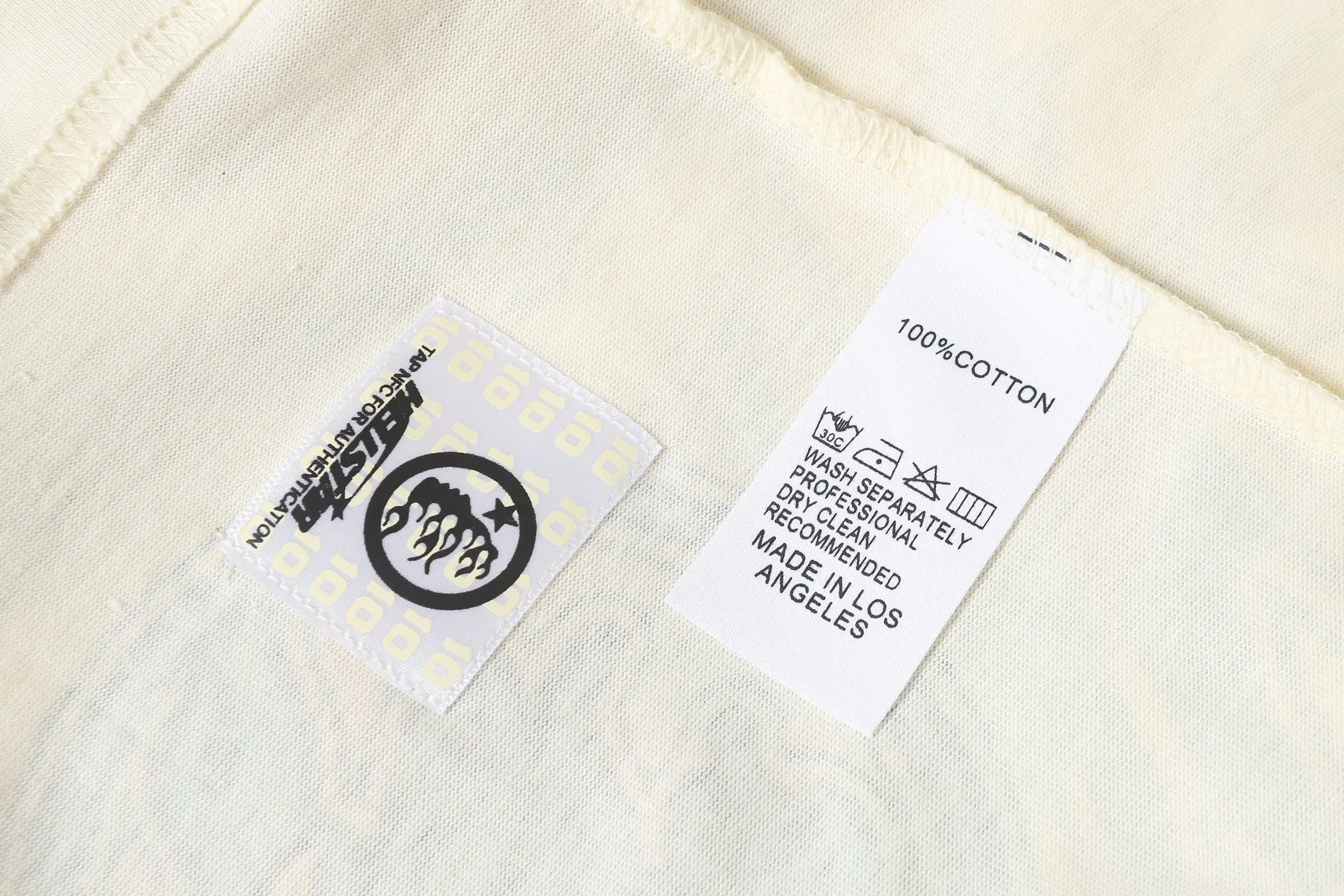 P108 Real-stock Hellstar Cross-border European and American style, street fashion brand pure cotton T-shirt Fabric (fabric): 32 counts of 240g heavy combed double yarn pure cotton Size (size): S-M- L- X L Color (colour): white, apricot