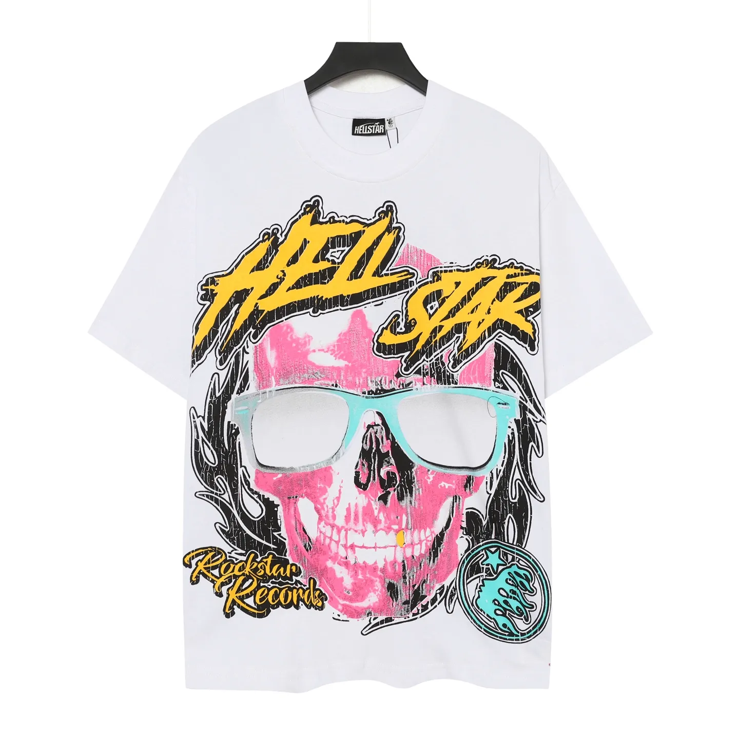 P108 Real-stock Hellstar Cross-border European and American style, street fashion brand pure cotton T-shirt Fabric (fabric): 32 counts of 240g heavy combed double yarn pure cotton Size (size): S-M- L- X L Color (colour): white, apricot