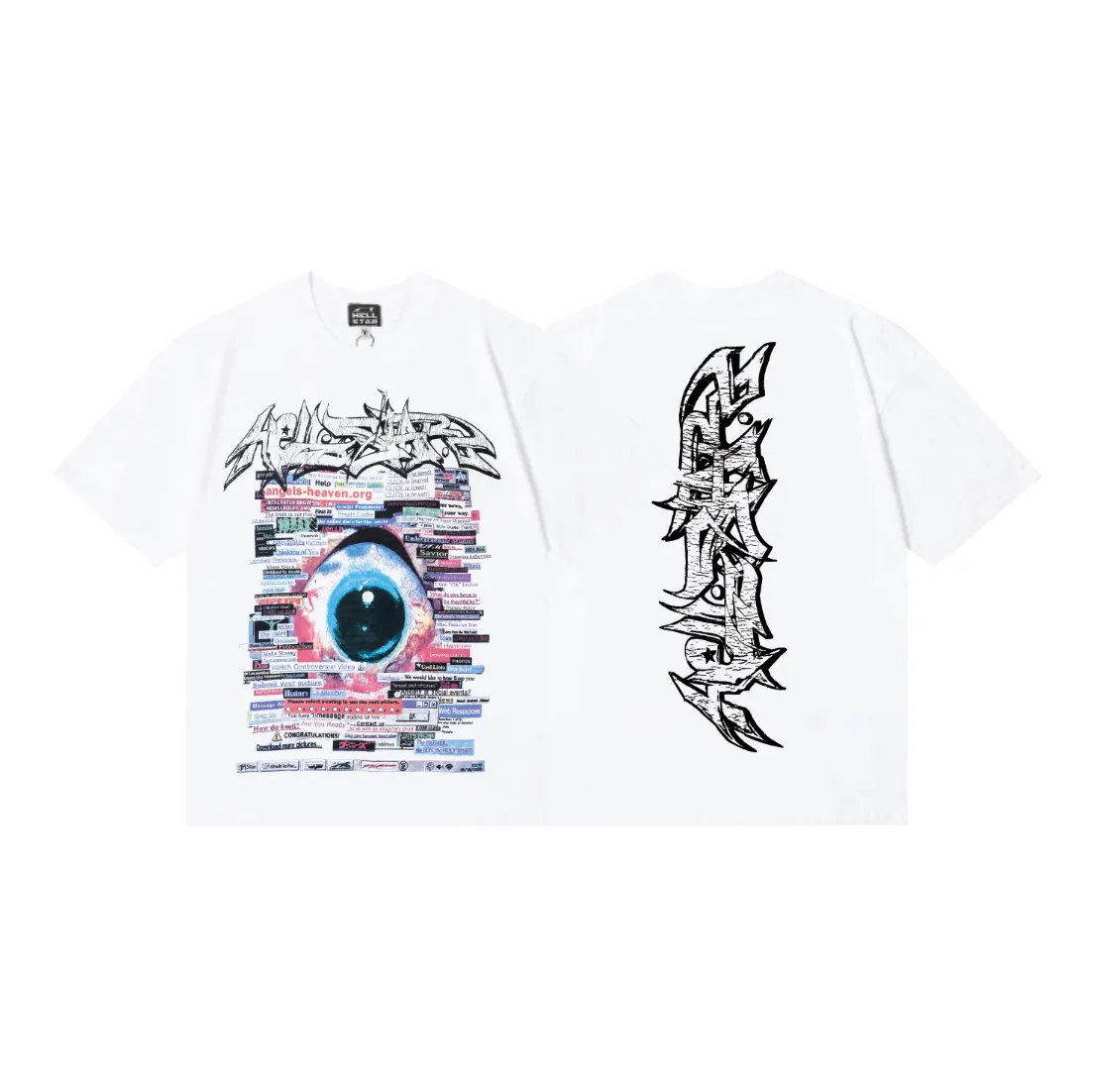 6796# P116 Hellstar American fashion high street pure cotton loose short-sleeved T-shirt Color: White Size: S M L XL
