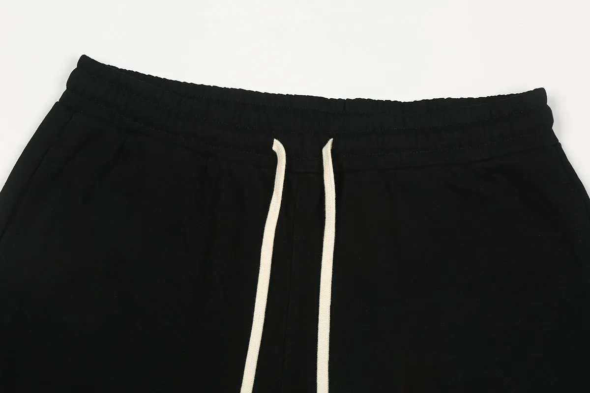 1115# P150 Hellstar pure cotton terry 350g printed casual shorts Color: Black Size: S M L XL