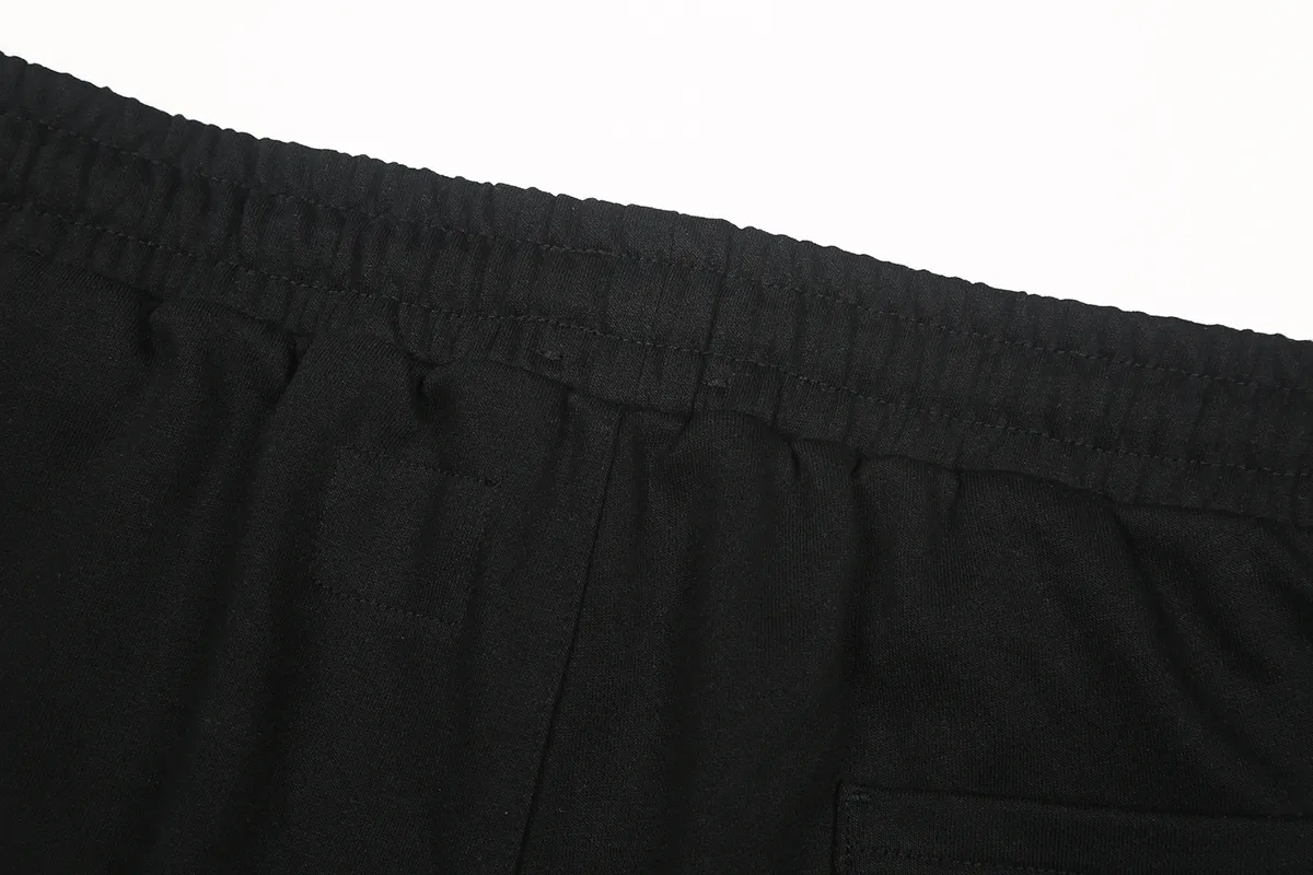 1115# P150 Hellstar pure cotton terry 350g printed casual shorts Color: Black Size: S M L XL