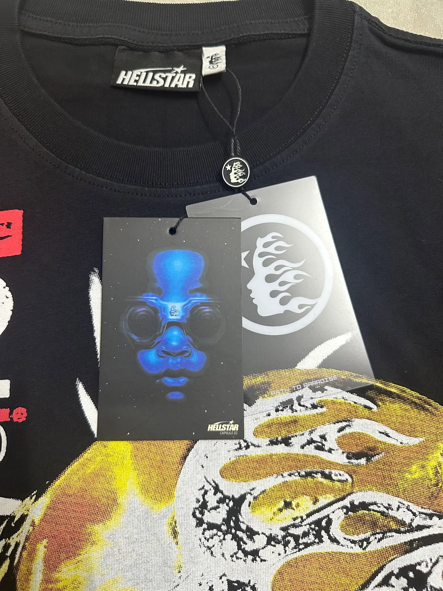 P124 Hellstar Hellstar Cross-border European and American style street fashion brand pure cotton T-shirt Fabric (fabric): 32 counts 250g washed combed double yarn pure cotton Size (size): S-M- L- X L Color (colour): Washed black (spray Ma Liu)