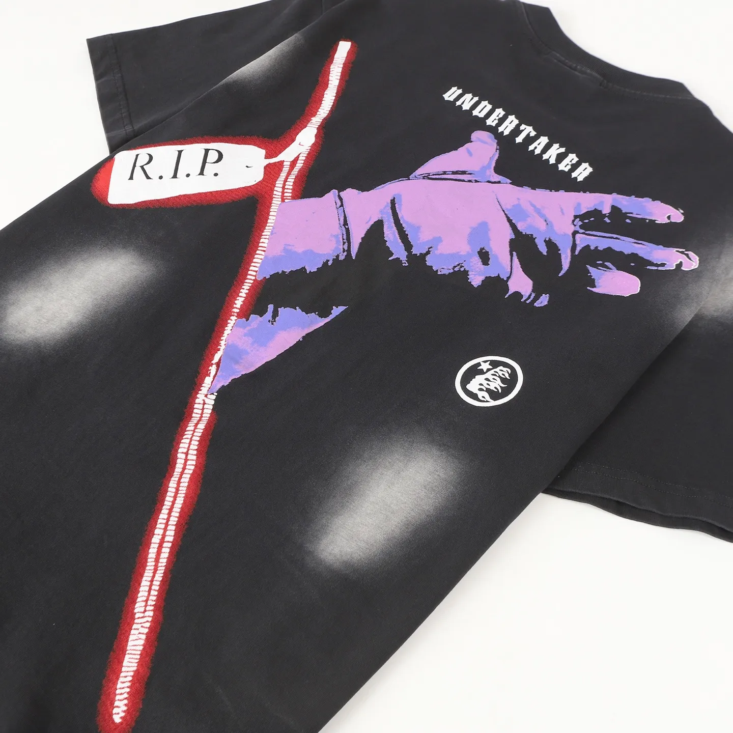 P124 Hellstar Hellstar Cross-border European and American style street fashion brand pure cotton T-shirt Fabric (fabric): 32 counts 250g washed combed double yarn pure cotton Size (size): S-M- L- X L Color (colour): Washed black (spray Ma Liu)
