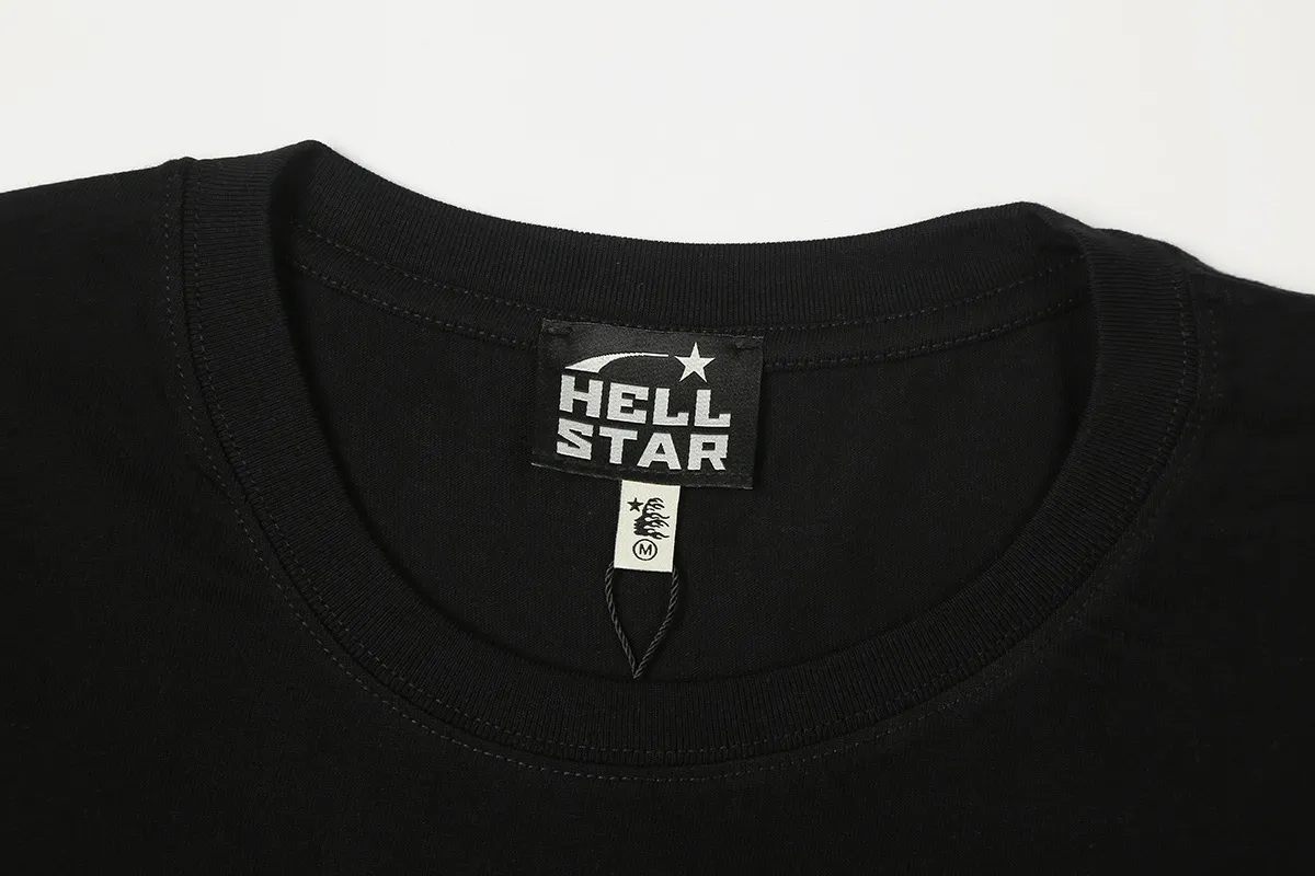 6702# P112 Hellstar American fashion high street pure cotton loose short-sleeved T-shirt Color: White Black Size: S M L XL