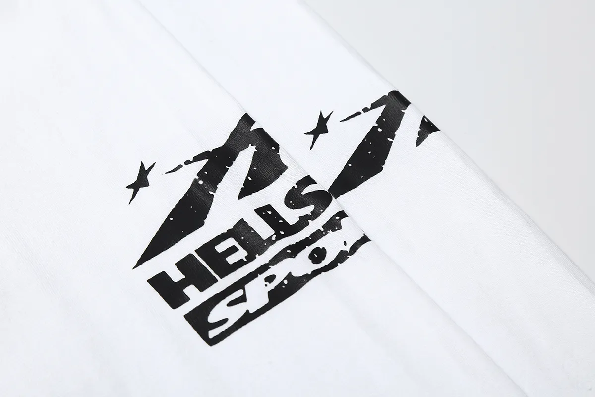5510# P136 Hellstar Hellstar letter print lightning high street men and women hip-hop loose long-sleeved T-shirt Color: White Black Size: S M L XL