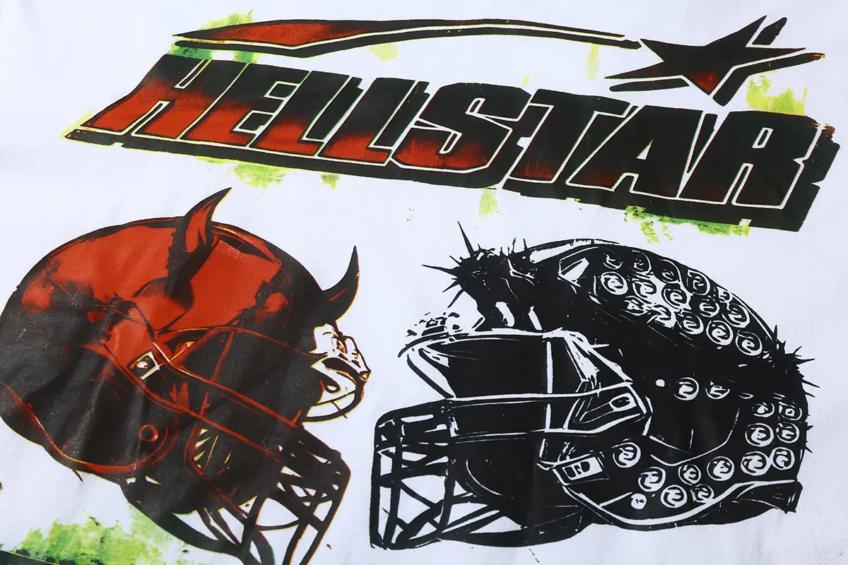 5510# P136 Hellstar Hellstar letter print lightning high street men and women hip-hop loose long-sleeved T-shirt Color: White Black Size: S M L XL