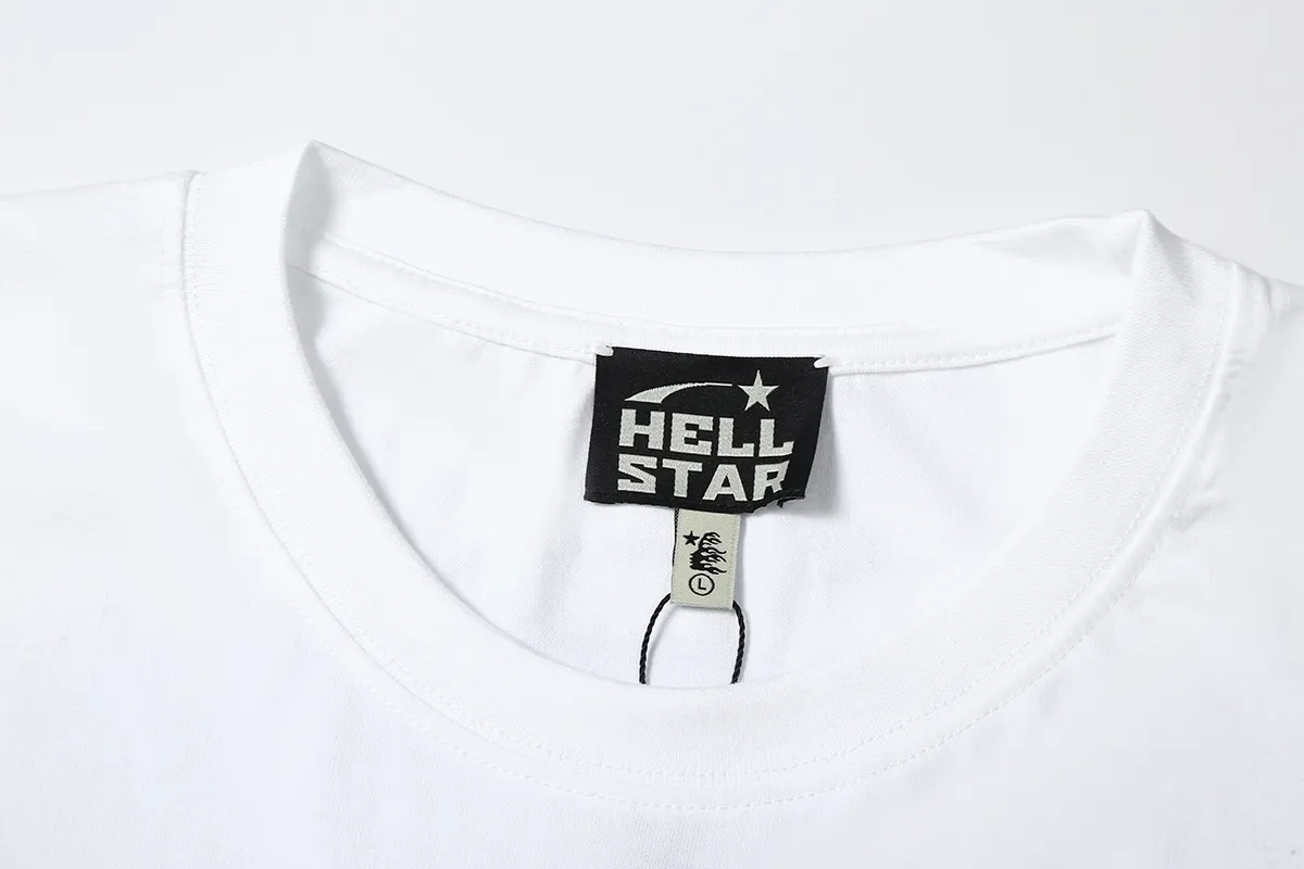 5510# P136 Hellstar Hellstar letter print lightning high street men and women hip-hop loose long-sleeved T-shirt Color: White Black Size: S M L XL