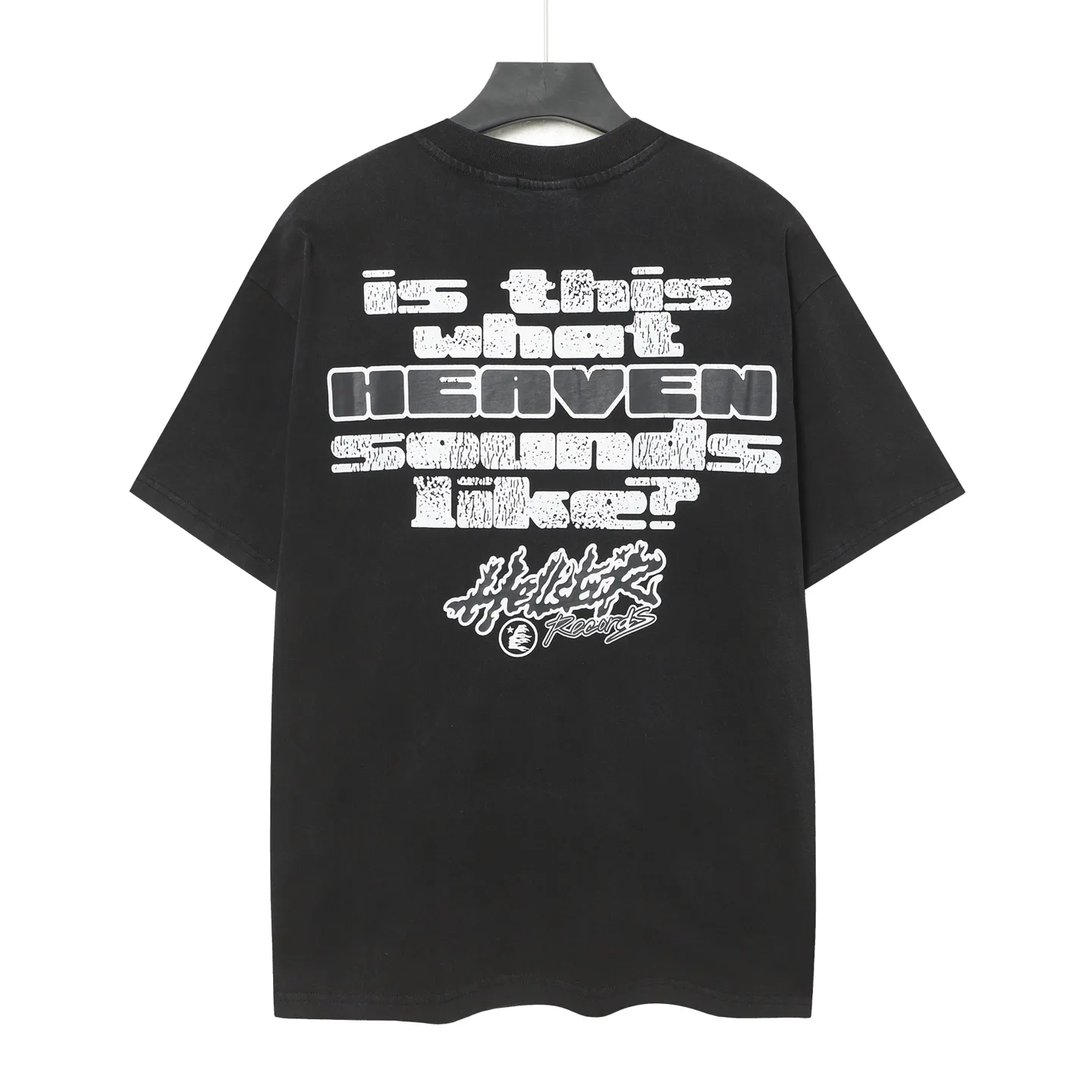 P122 Hellstar Cross-border European and American style street fashion brand pure cotton T-shirt Fabric (fabric): 32 counts of 250g washed combed double yarn pure cotton Size (size): S-M- L- X L Color (colour): Washed black (spray Ma Liu)