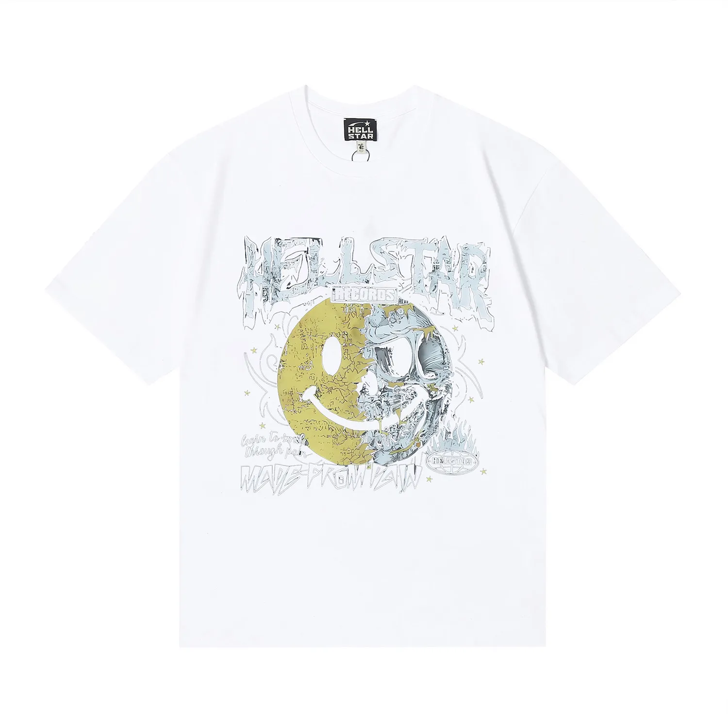 6661# P116 Hellstar American fashion high street pure cotton loose short-sleeved T-shirt Color: White Black Size: S M L XL