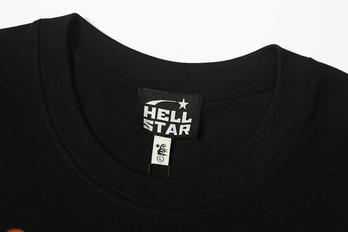 6609# P116 American Hellstar studios Lovers Tee portrait flame heart men and women pure cotton short-sleeved T-shirt Color: White Black Size: S M L XL