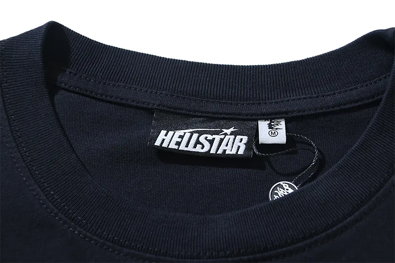 P130 6762#washed black Real shot Hellstar washed retro beauty trendy printed short-sleeved T-shirt Fabric: 250g 32 count fine cotton double yarn pure cotton Color: washed black Size: S M L XL