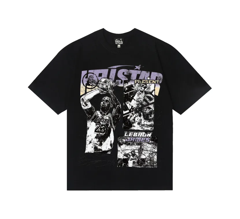 6754# P108 Hellstar American fashion high street pure cotton loose short-sleeved T-shirt Color: black, dark coffee, apricot Code number: S M L XL