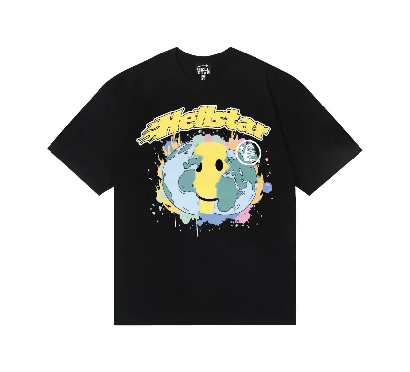 6738# P112 Hellstar American fashion high street pure cotton loose short-sleeved T-shirt Color: White Black Size: S M L XL