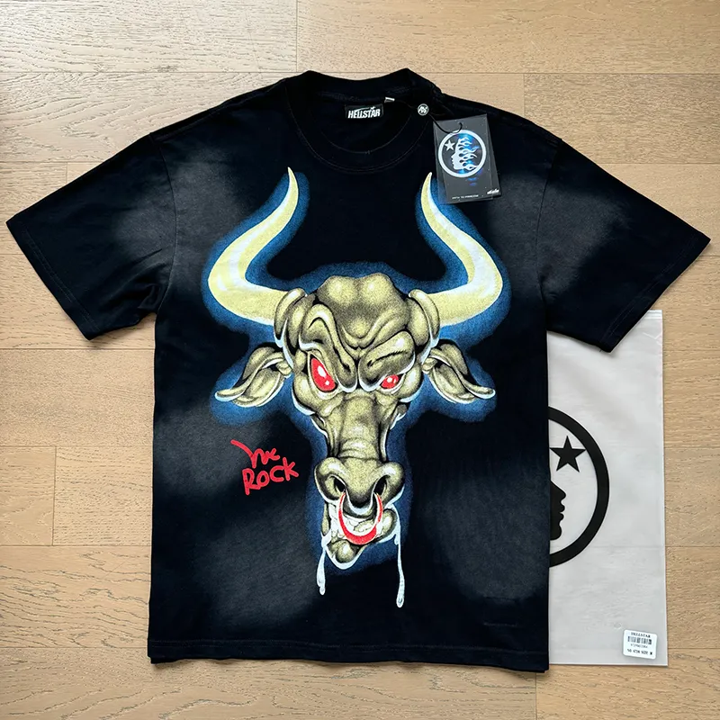 P130 6738#washed black Real shot Hellstar washed retro beauty trendy printed short-sleeved T-shirt Fabric: 250g 32 count fine cotton double yarn pure cotton Color: washed black Size: S M L XL