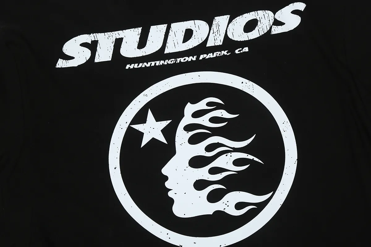 6690# P112 Hellstar American fashion high street pure cotton loose short-sleeved T-shirt Color: White Black Size: S M L XL