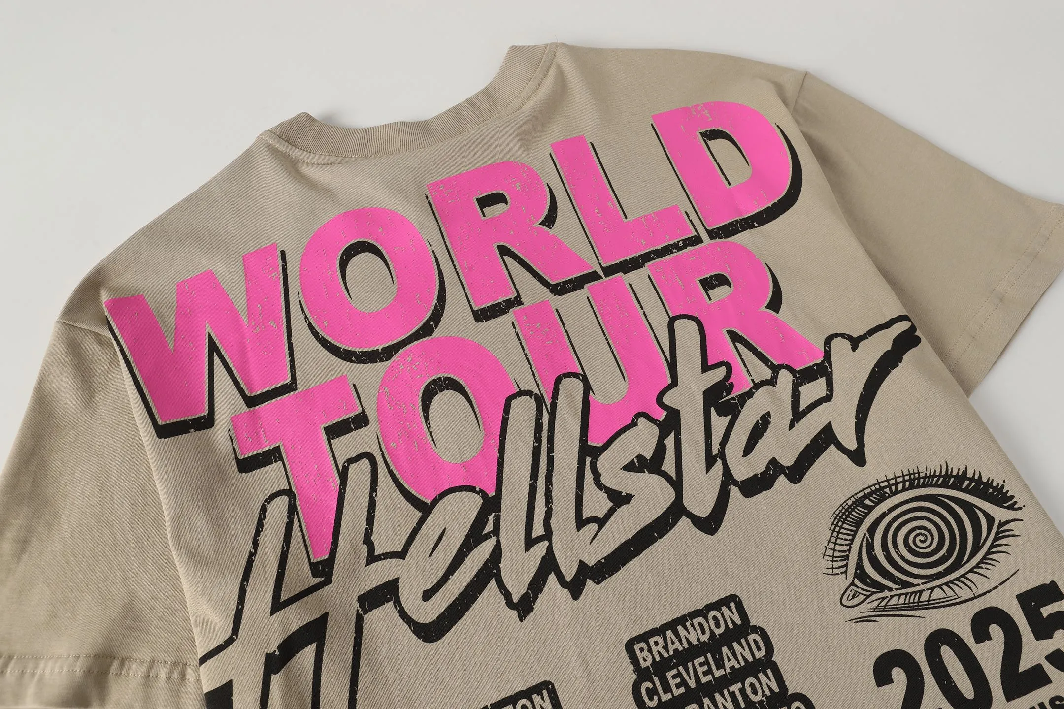 P108 Real-stock Hellstar Cross-border European and American style, street brand pure cotton T-shirt Fabric (fabric): 32 counts of 240g heavy combed double yarn pure cotton Size (size): S-M- L- X L Color (colour): Khaki/Black