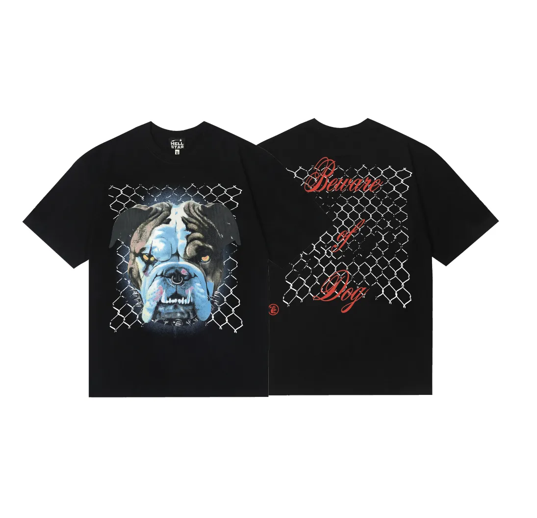 6722# P116 Hellstar American fashion high street pure cotton loose short-sleeved T-shirt Color: Black Size: S M L XL