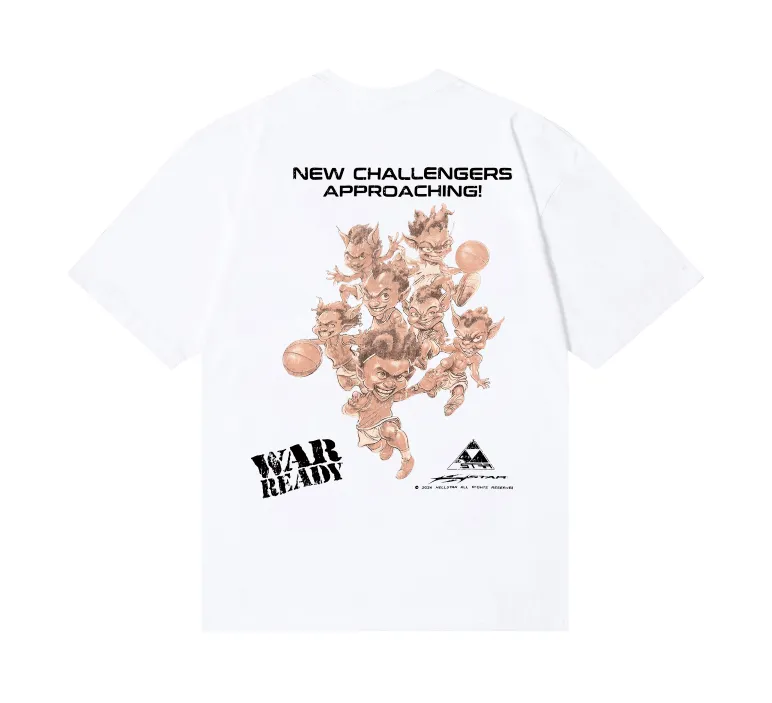 6751# P116 Hellstar American fashionable high street pure cotton loose short-sleeved T-shirt Color: White Apricot Size: S M L XL