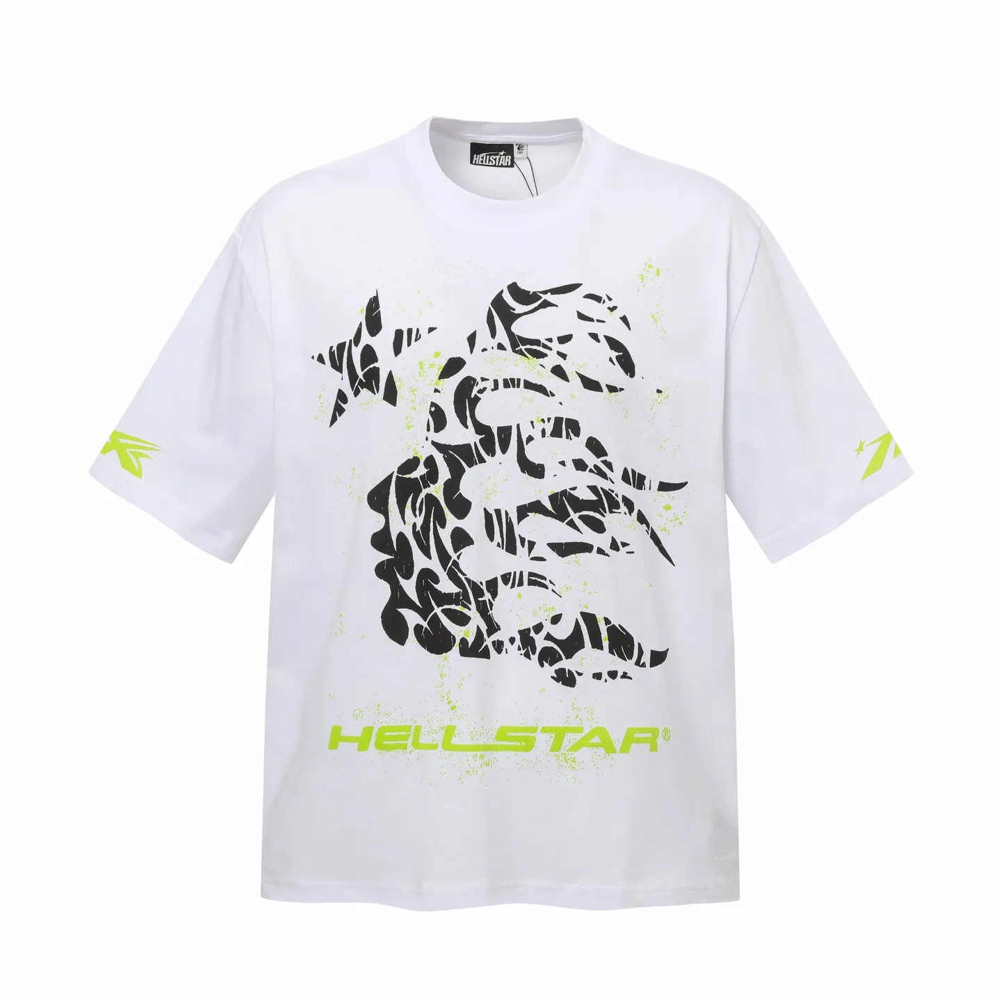 P108 Real-stock Hellstar Cross-border European and American style, street fashion brand pure cotton T-shirt Fabric (fabric): 32 pieces of 240g heavy combed double yarn pure cotton Size (size): S-M- L- X L Color (colour): white-red white-green 👉