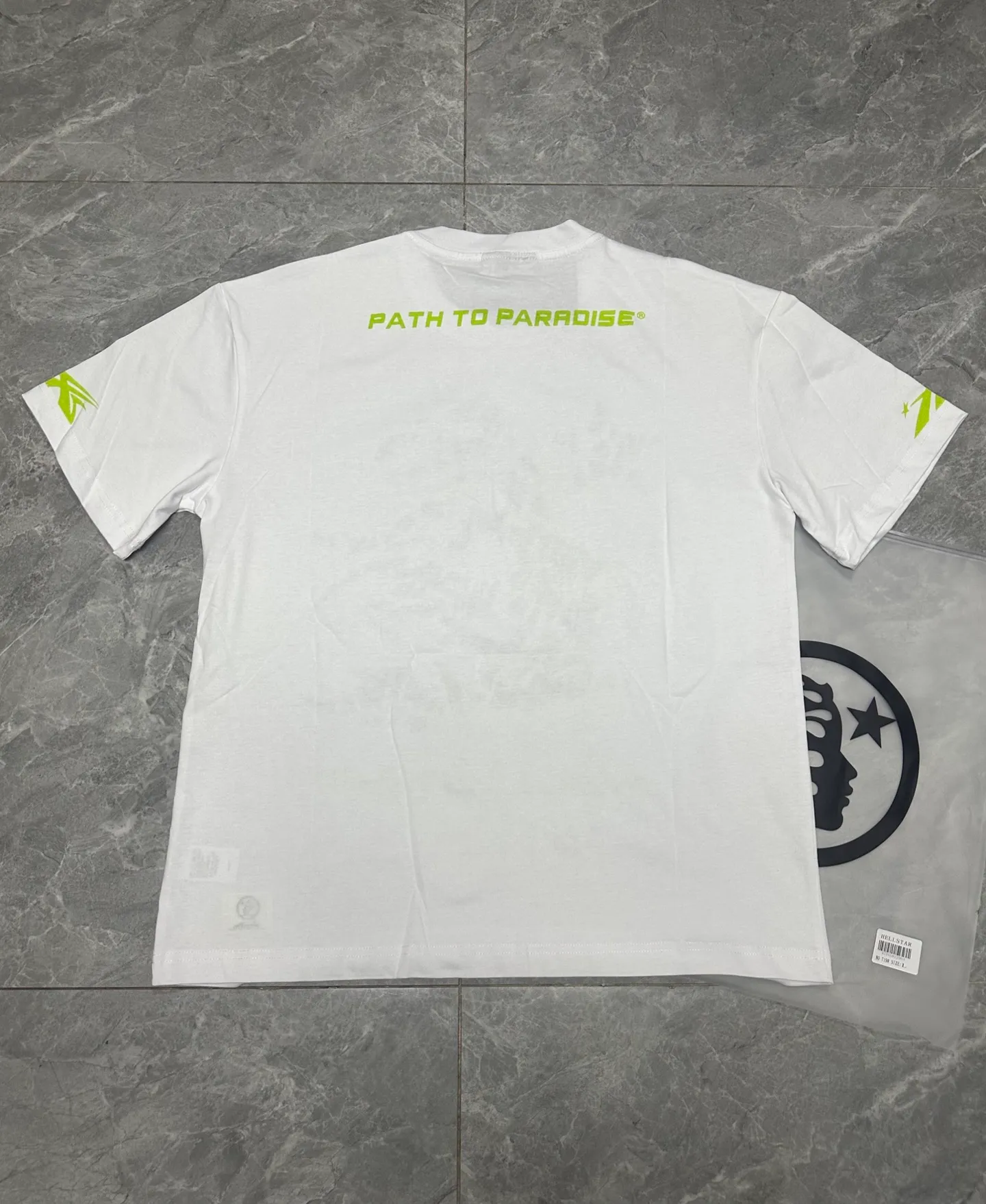 P108 Real-stock Hellstar Cross-border European and American style, street fashion brand pure cotton T-shirt Fabric (fabric): 32 pieces of 240g heavy combed double yarn pure cotton Size (size): S-M- L- X L Color (colour): white-red white-green 👉