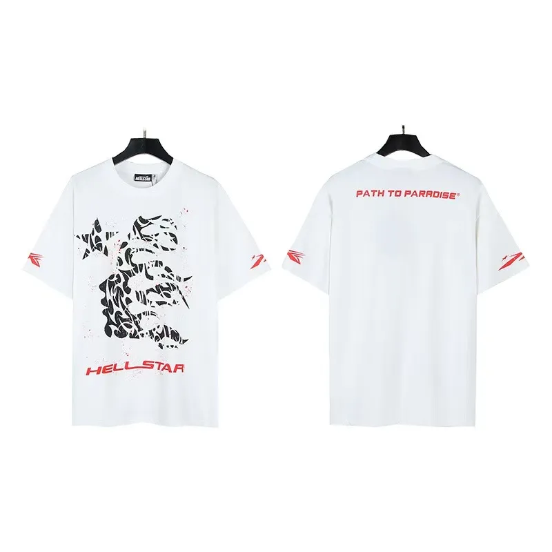 P108 Real-stock Hellstar Cross-border European and American style, street fashion brand pure cotton T-shirt Fabric (fabric): 32 pieces of 240g heavy combed double yarn pure cotton Size (size): S-M- L- X L Color (colour): white-red white-green 👉