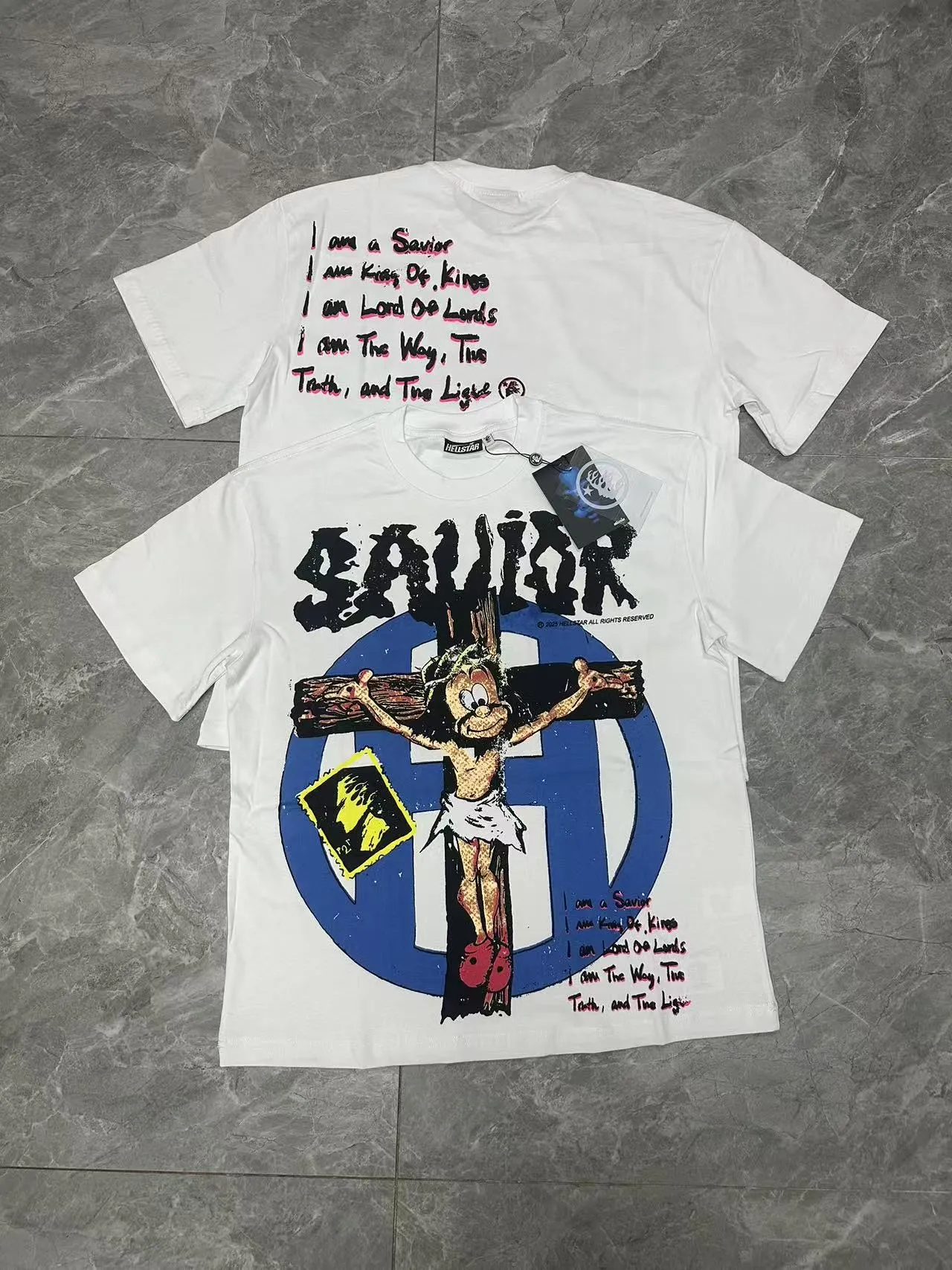P108 Real-stock Hellstar Cross-border European and American style, street fashion brand pure cotton T-shirt Fabric (fabric): 32 pieces of 240g heavy combed double yarn pure cotton Size (size): S-M- L- X L Color (colour): white