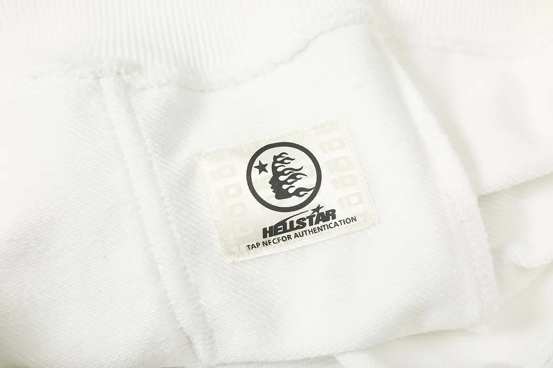 9902# P196 Ins American hip-hop trendy brand hell star letter printed high street loose hooded pullover sweatshirt for men and women Color: White Black Size: S M L XL