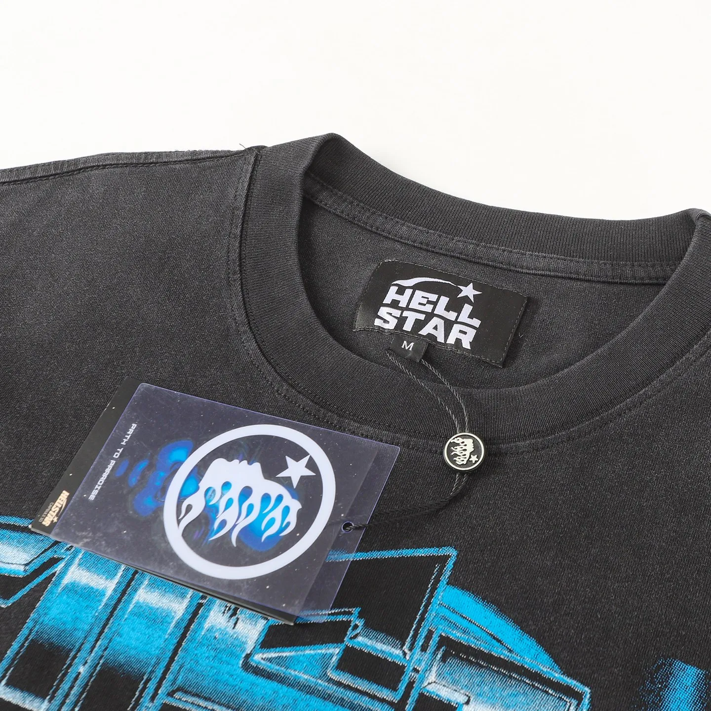 P124 Hellstar Hellstar Cross-border European and American style street fashion brand pure cotton T-shirt Fabric (fabric): 32 counts 250g washed combed double yarn pure cotton Size (size): S-M- L- X L Color (colour): Washed black (spray Ma Liu)