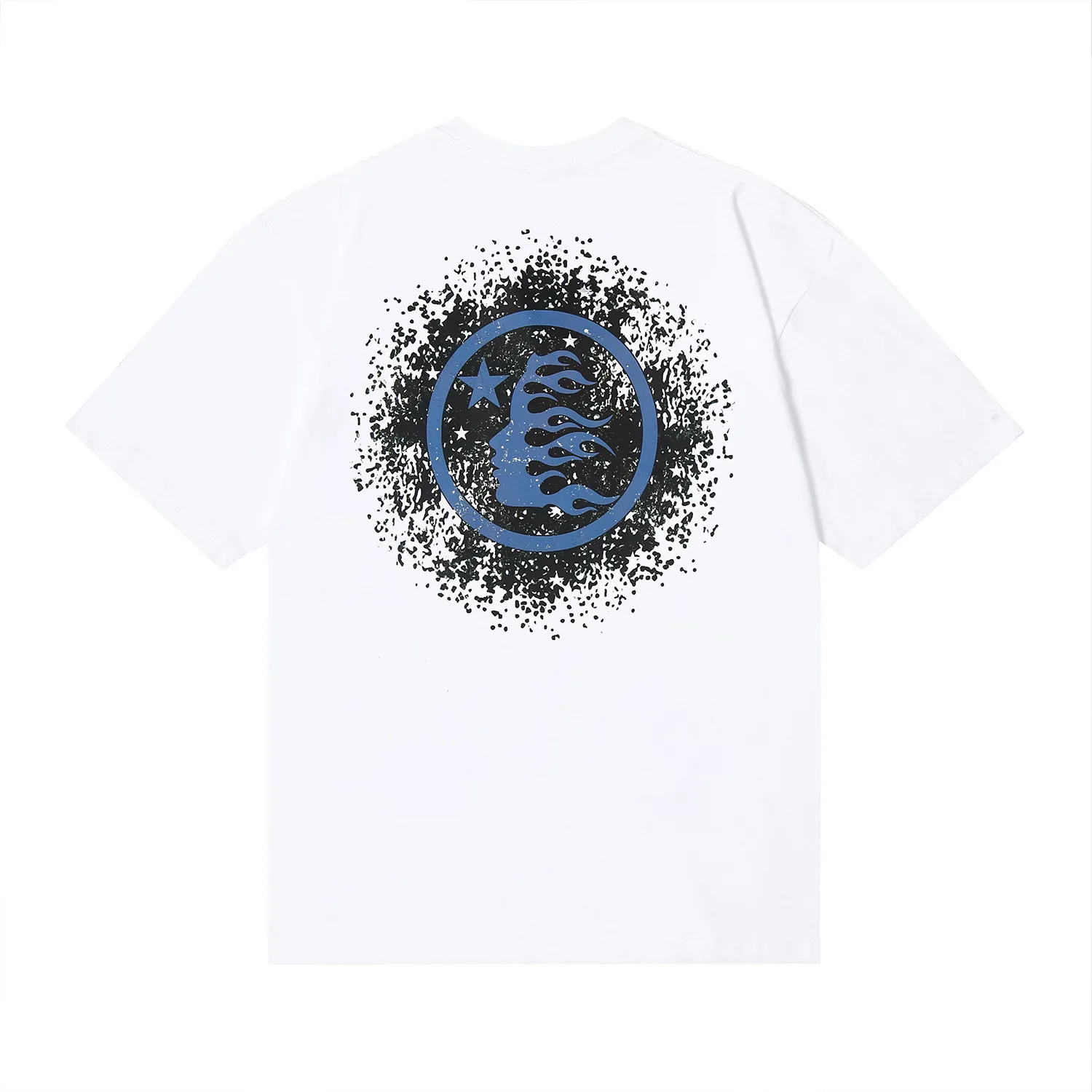 6674# P116 Hellstar American fashion high street pure cotton loose short-sleeved T-shirt Color: White Apricot Code Number: S M L XL