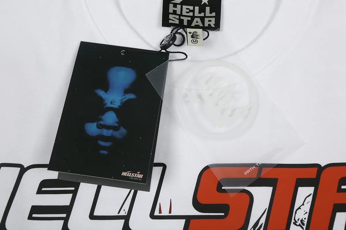 6697# P116 Hellstar American fashion high street pure cotton loose short-sleeved T-shirt Color: White Black Size: S M L XL