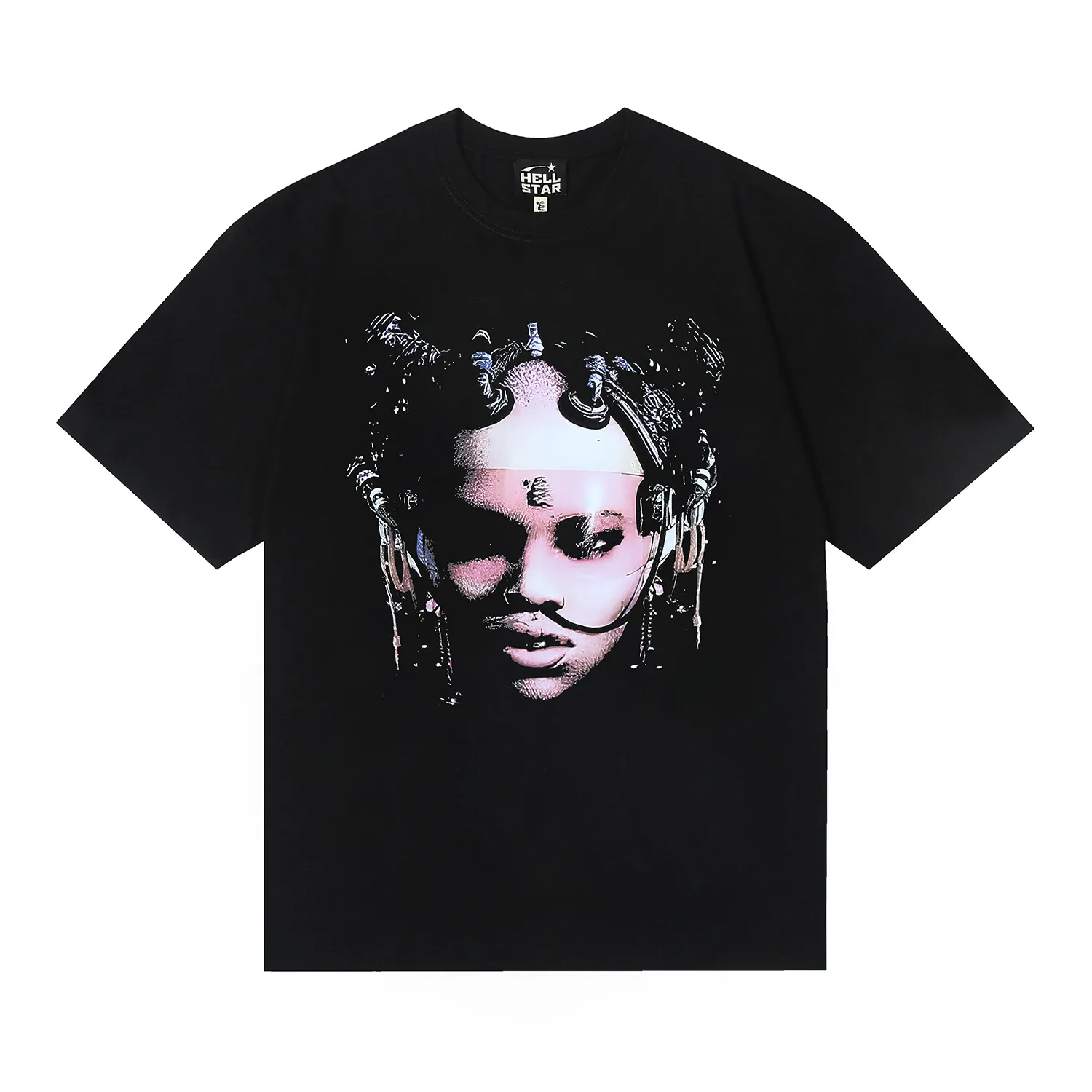 6669# P116 Hellstar American fashion high street pure cotton loose short-sleeved T-shirt Color: Black Size: S M L XL
