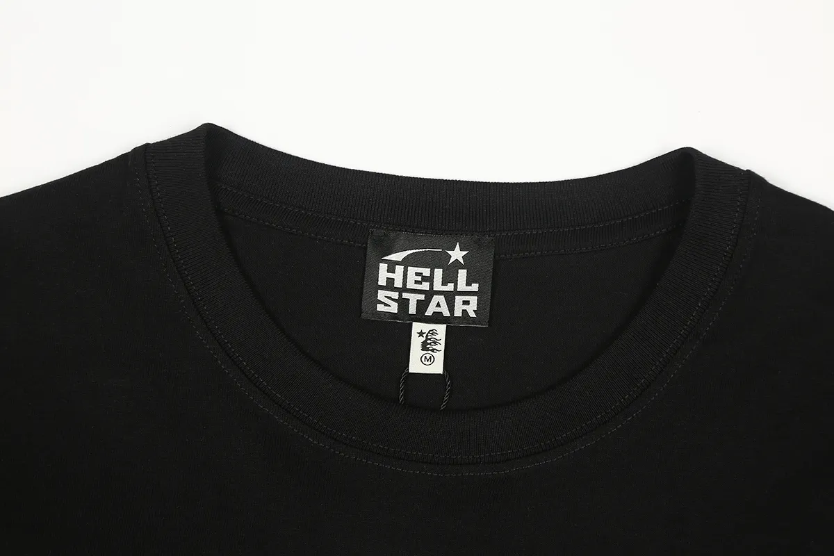 6688# P116 Hellstar American fashion high street pure cotton loose short-sleeved T-shirt Color: Black White Apricot Code Number: S M L XL