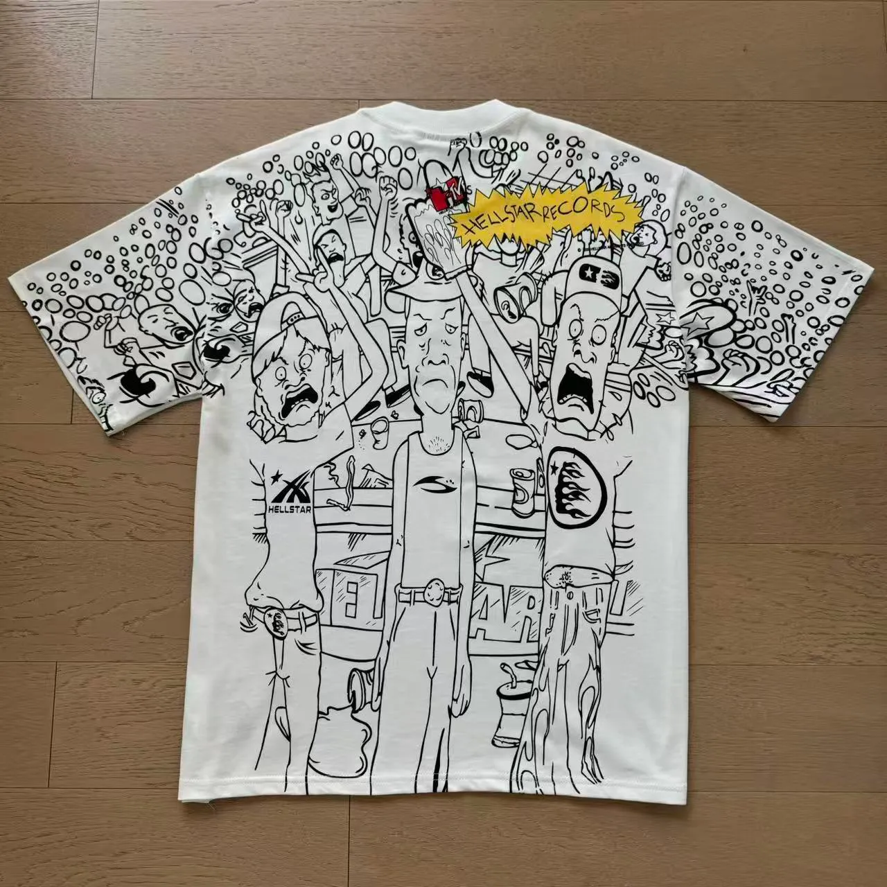 P116 Real shot of Hellstar Hellstar high street pure cotton loose short-sleeved T-shirt Fabric: 240g 32 count fine cotton double yarn pure cotton Color: White Size: S M L XL