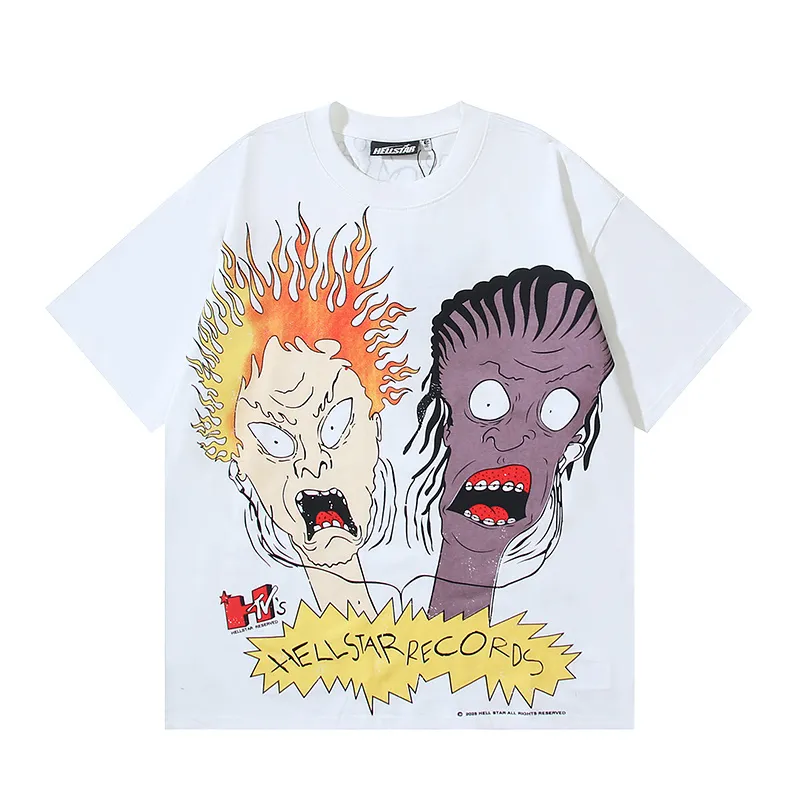 P116 Real shot of Hellstar Hellstar high street pure cotton loose short-sleeved T-shirt Fabric: 240g 32 count fine cotton double yarn pure cotton Color: White Size: S M L XL