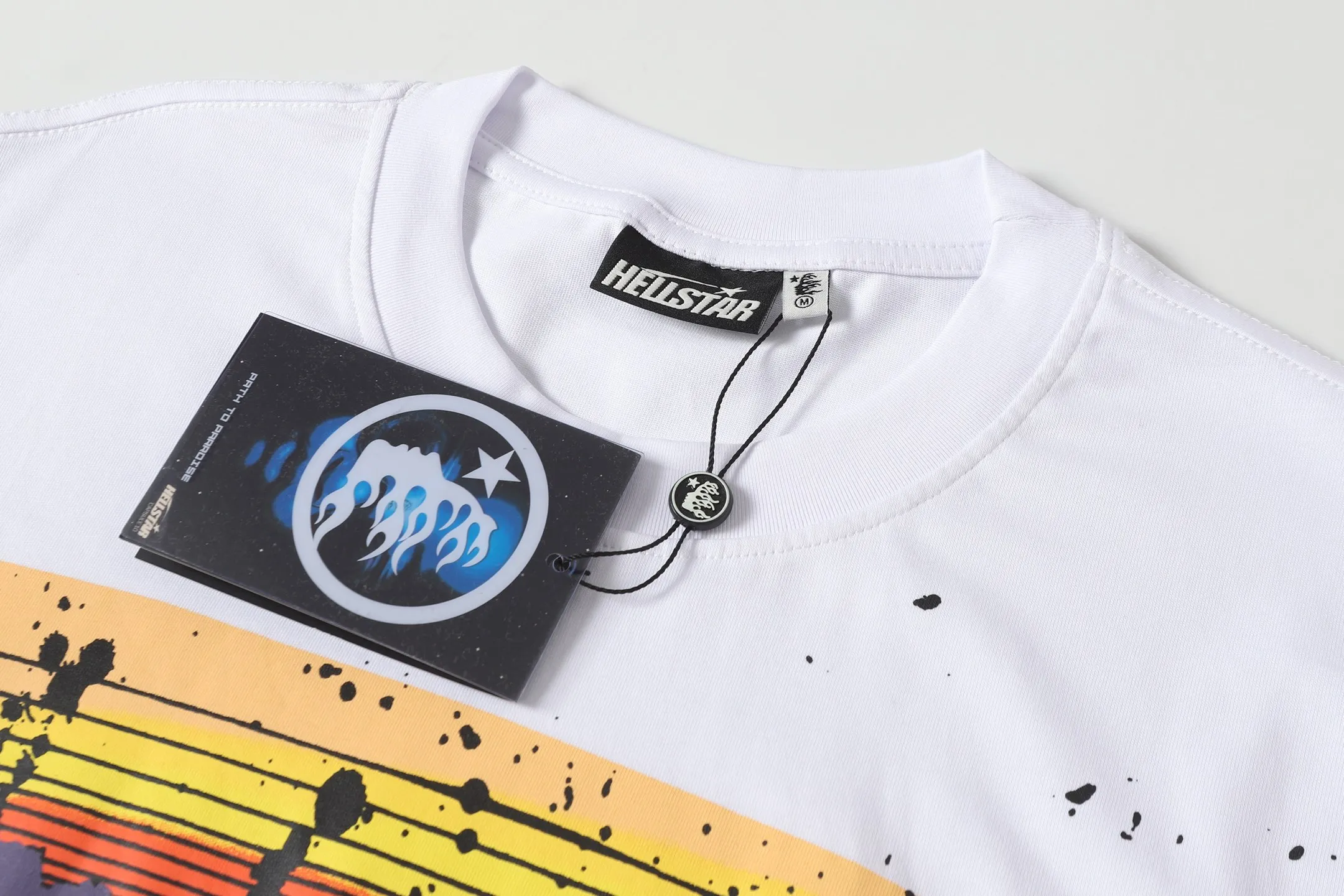 P108 Real-stock Hellstar Cross-border European and American style, street brand pure cotton T-shirt Fabric (fabric): 32 counts of 240g heavy combed double yarn pure cotton Size (size): S-M- L- X L Color (colour): White 👉 👉 👉