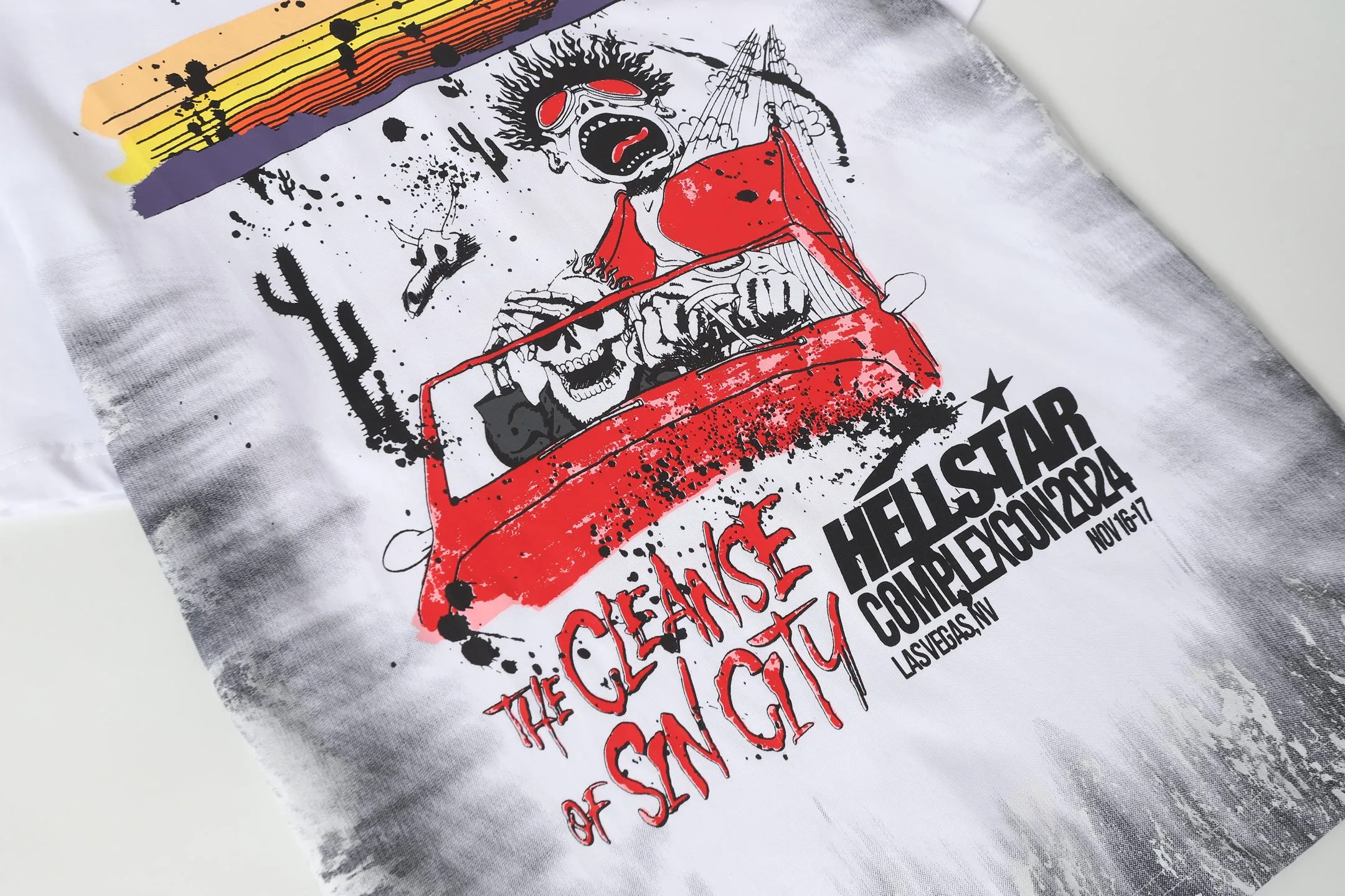 P108 Real-stock Hellstar Cross-border European and American style, street brand pure cotton T-shirt Fabric (fabric): 32 counts of 240g heavy combed double yarn pure cotton Size (size): S-M- L- X L Color (colour): White 👉 👉 👉